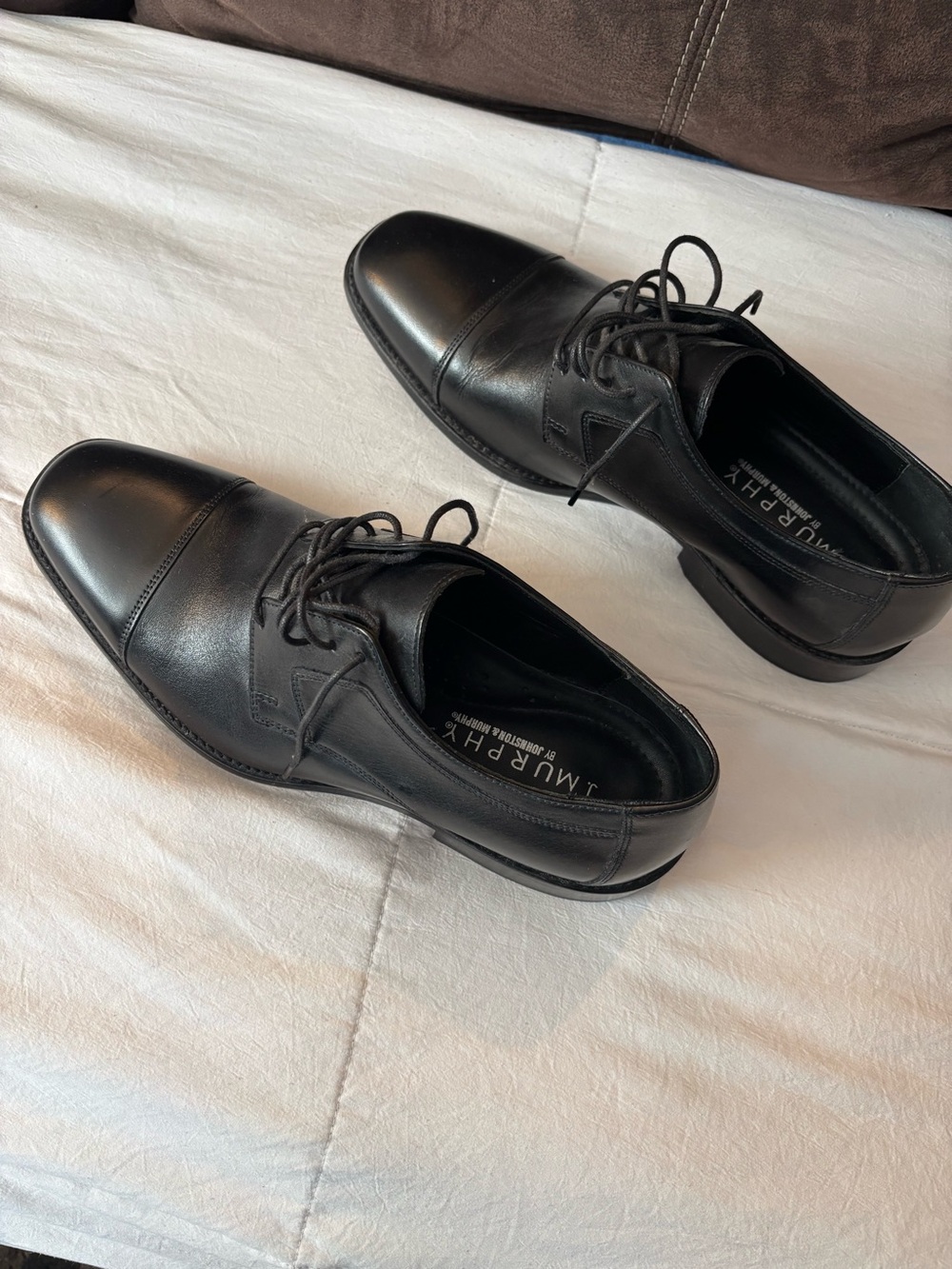 J. Murphy Black Leather Cap-Toe Oxford - Men's Dress Shoes